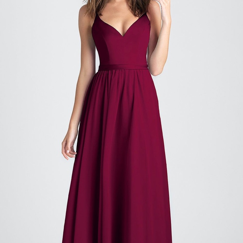 Classic A-Line Long Prom Dress in Burgundy Red